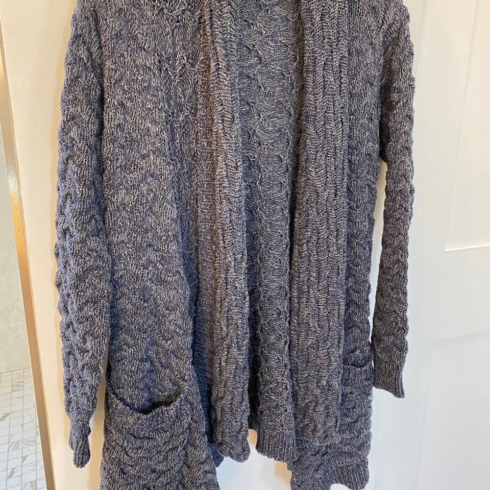 Cardigan sweater, blue cotton